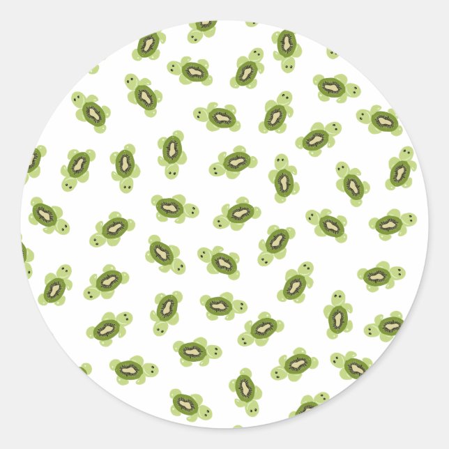 Cute turtle pattern  classic round sticker (Front)