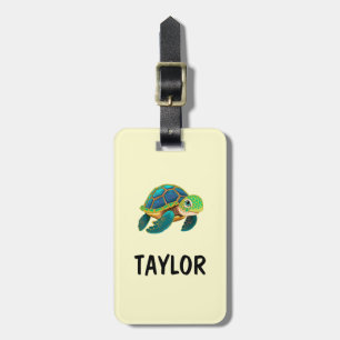 Cute Turtle Personalised Colourful Bag Backpack Luggage Tag