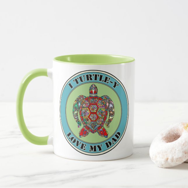 Cute turtle ‘play on words’ mug (With Donut)