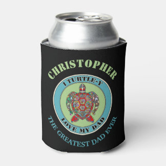 Cute turtle play-on-words personalised can cooler