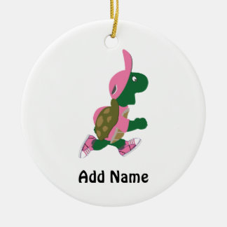 Cute Turtle Runner in PInk Ceramic Tree Decoration