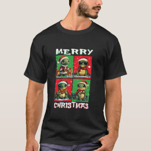 Cute Turtle Santa Animals Lover Merry Christmas Tr T-Shirt