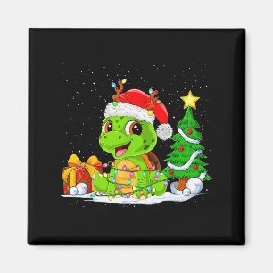 Cute Turtle Santa Christmas Tree Lights Xmas Pajam Magnet