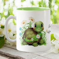 Cute Turtle Slow & Steady Funny Quote Personalised