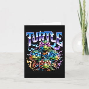 Cute Turtle Squad Electric Lightning Halloween Card