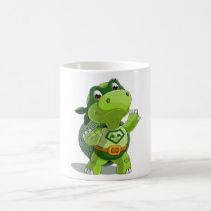 Cute turtle super hero coffee mug