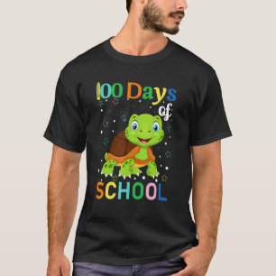Cute Turtle Teacher Student 100th Day of School T-Shirt