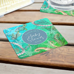 Cute Turtle Under The Sea Baby Shower Square Paper Coaster<br><div class="desc">These coasters are the perfect addition to your Under the Sea baby shower! They coordinate with our whimsical Under the Sea baby shower collection. Easily personalise the text with your names and date. The enchanting under the sea themed baby design is a masterpiece of playfulness and creativity. The starfish is...</div>