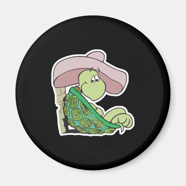 cute turtle wearing sombrero magnet (Front)