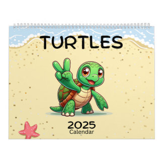 Cute Turtles Celebrating Holidays  Calendar