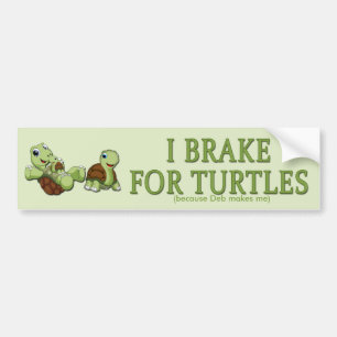 Cute Turtles - I Brake for Turtles Bumper Sticker