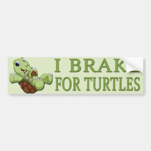 Cute Turtles - I Brake for Turtles Bumper Sticker
