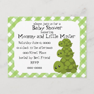 Cute Turtles Three Invitation