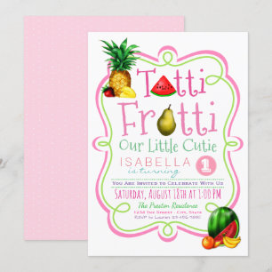Cute Tutti Frutti Birthday Party Invitation
