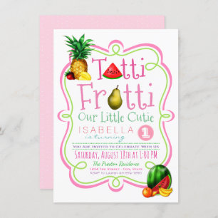Cute Tutti Frutti Birthday Party Invitation