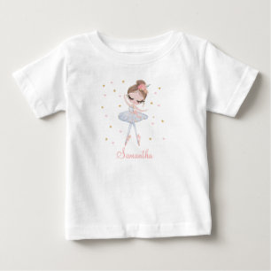 Cute Tutu Ballerina Personalised Birthday Girl Baby T-Shirt