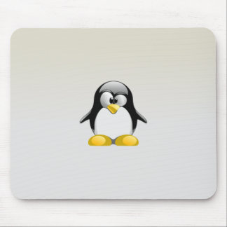 Cute Tux Grey Mouse Mat