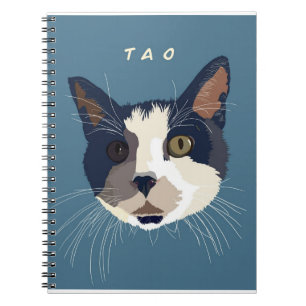 Cute Tuxedo cat art face Notebook