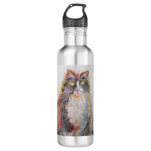 Cute Tuxedo Cat Drawing art Cats 710 Ml Water Bottle