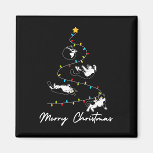 Cute Tuxedo Cats Christmas Tree Lights Owner Cat L Magnet