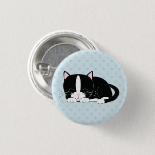 Cute Tuxedo Kitten 3 Cm Round Badge