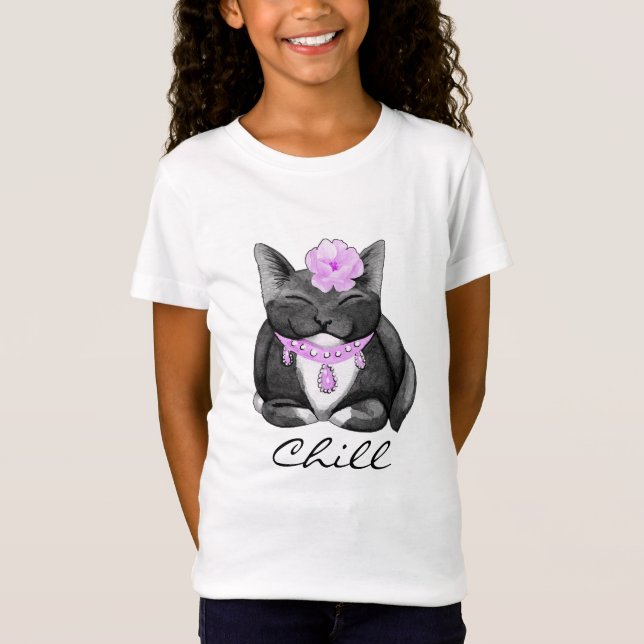 Cute Tuxedo Kitty Tee Shirt (Front)