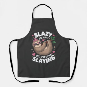 Cute Tween Girl Funny Animal Sloth Slay Meme Trend Apron