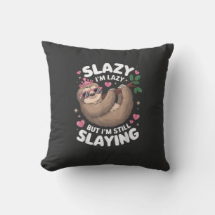 Cute Tween Girl Funny Animal Sloth Slay Meme Trend Cushion