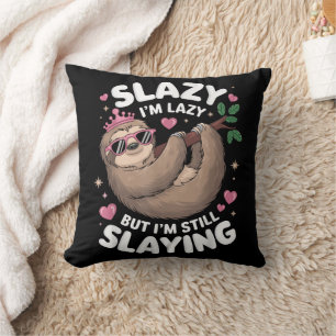 Cute Tween Girl Funny Animal Sloth Slay Meme Trend Cushion