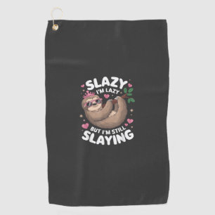 Cute Tween Girl Funny Animal Sloth Slay Meme Trend Golf Towel