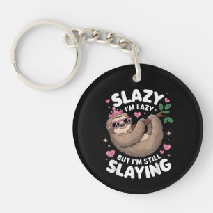 Cute Tween Girl Funny Animal Sloth Slay Meme Trend Key Ring