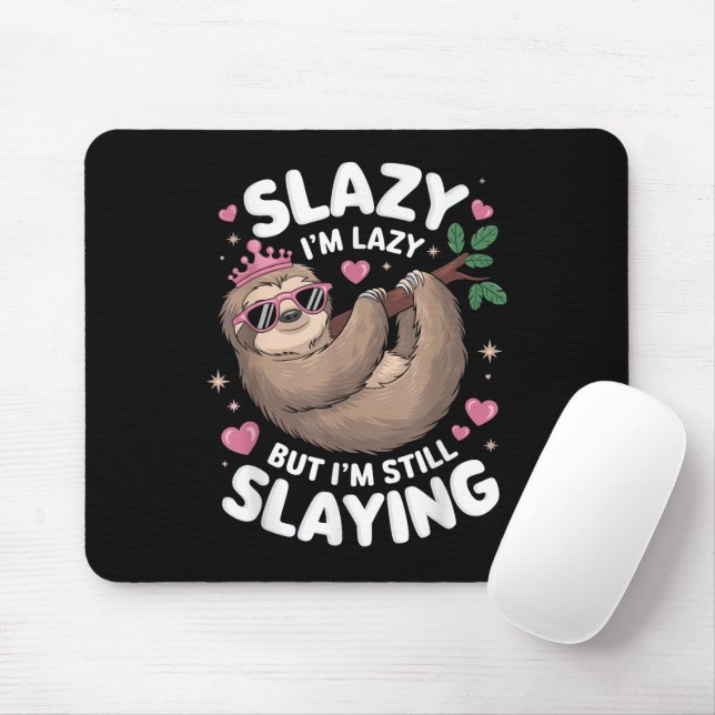 Cute Tween Girl Funny Animal Sloth Slay Meme Trend Mouse Mat (With Mouse)