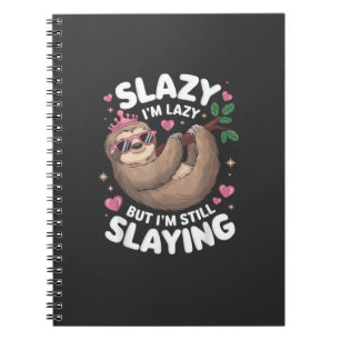 Cute Tween Girl Funny Animal Sloth Slay Meme Trend Notebook