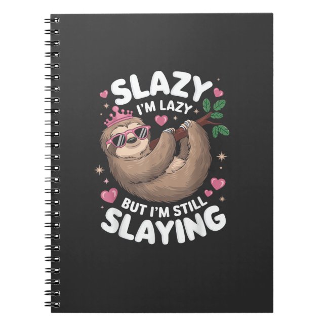 Cute Tween Girl Funny Animal Sloth Slay Meme Trend Notebook (Front)