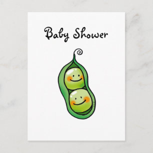 Cute Twin Baby Shower Invite Postcard