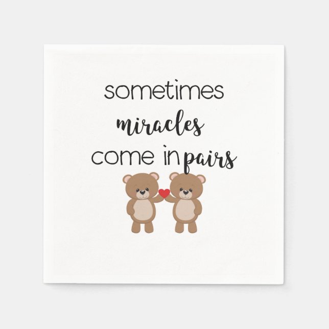 Cute Twin Bear Baby Napkin (Front)