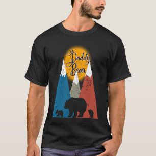 Cute Twin Daddy Bear Two Cubs Little Bears Father' T-Shirt
