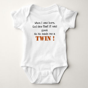 Cute Twin Saying Baby Bodysuit