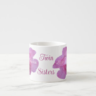  Cute twin sisters Gemini pretty pink roses floral Espresso Cup