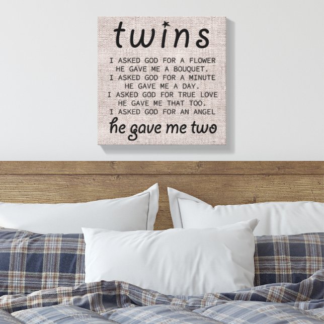 Cute Twins Canvas Print (Insitu(Bedroom))