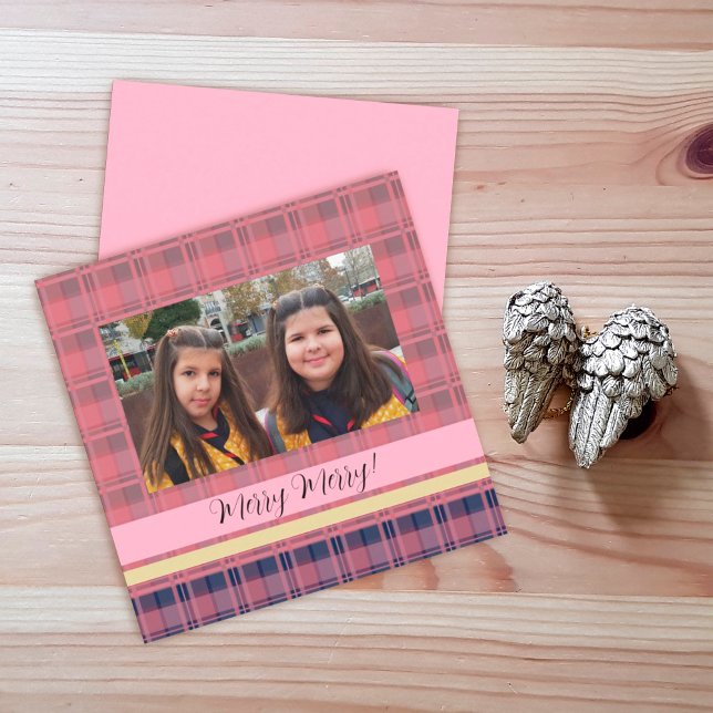 Cute Twins Framed Photo Tartan Monogrammed (Creator Uploaded)