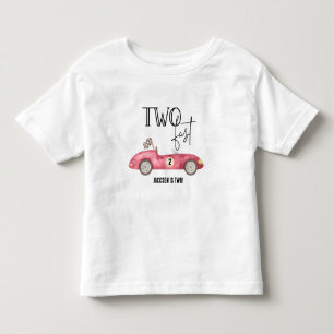 Cute TWO Fast  Red Race car 2nd birthday  Toddler T-Shirt