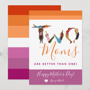 Cute Two Moms Are Better Than One Mother's Day Holiday Card