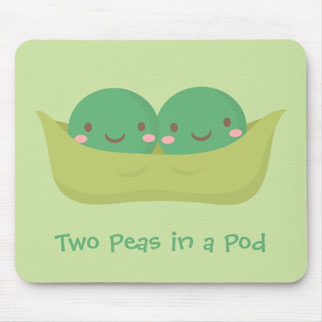 Cute Two Peas in a Pod For Mummy Mouse Mat (Front)