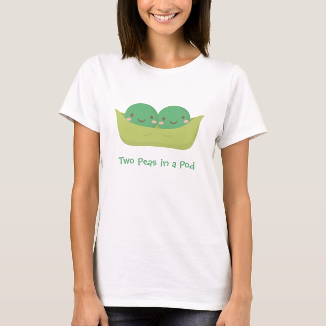 Cute Two Peas in a Pod For Mummy T-Shirt (Front)