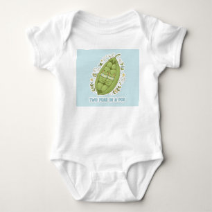 Cute “Two Peas in a Pod” Kawaii Couple Sticker Baby Bodysuit