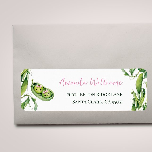 Cute Two Peas in A Pod Pink Girl Twins Baby Shower (Creator Uploaded)