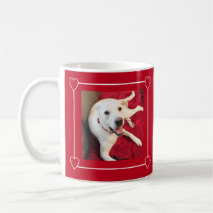 Cute Two Photo Hearts Happy Smiling Dog Coffee Mug