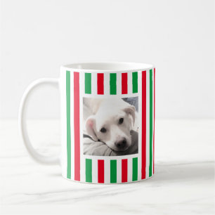 Cute Two Photos Striped White Red Green Coffee Mug