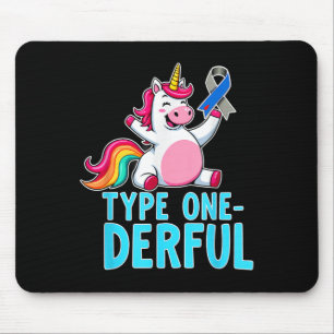Cute Type 1 Diabetes Awareness T1d Type One-derful Mouse Mat
